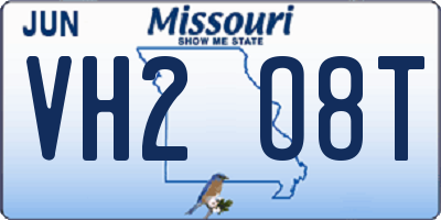 MO license plate VH2O8T