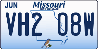 MO license plate VH2O8W