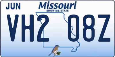 MO license plate VH2O8Z