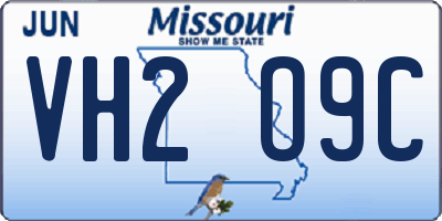 MO license plate VH2O9C