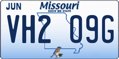 MO license plate VH2O9G