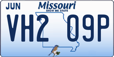 MO license plate VH2O9P