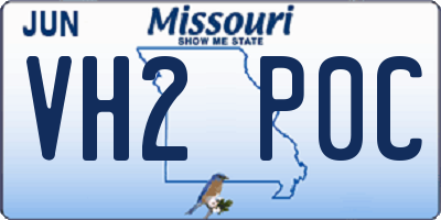 MO license plate VH2P0C