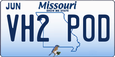 MO license plate VH2P0D