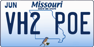 MO license plate VH2P0E