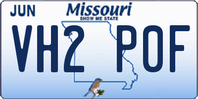 MO license plate VH2P0F