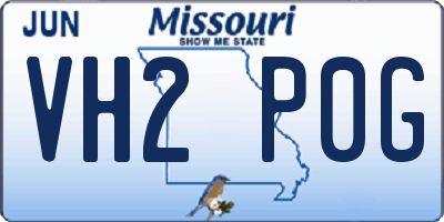 MO license plate VH2P0G