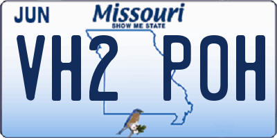 MO license plate VH2P0H