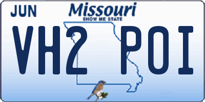 MO license plate VH2P0I