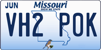 MO license plate VH2P0K