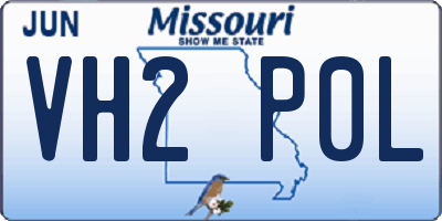 MO license plate VH2P0L