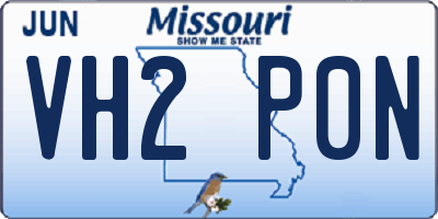 MO license plate VH2P0N