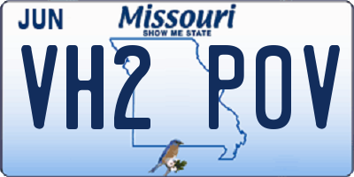 MO license plate VH2P0V