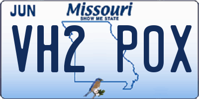 MO license plate VH2P0X