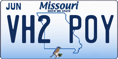 MO license plate VH2P0Y