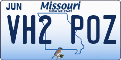 MO license plate VH2P0Z