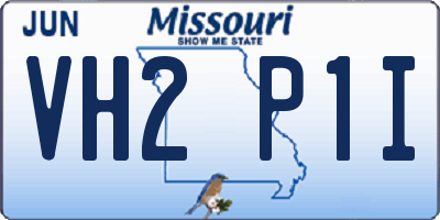 MO license plate VH2P1I