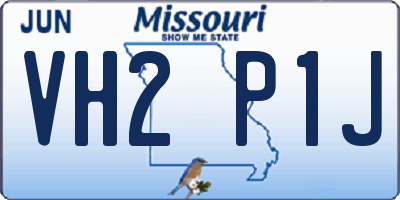 MO license plate VH2P1J