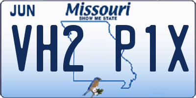 MO license plate VH2P1X