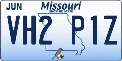 MO license plate VH2P1Z