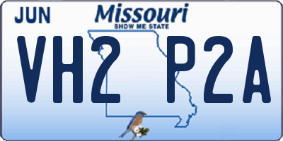 MO license plate VH2P2A