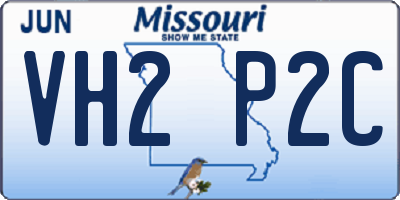 MO license plate VH2P2C