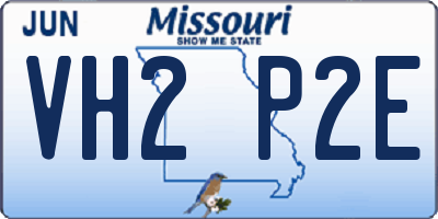 MO license plate VH2P2E