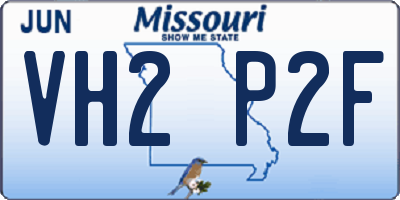 MO license plate VH2P2F