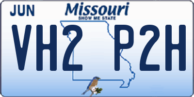 MO license plate VH2P2H