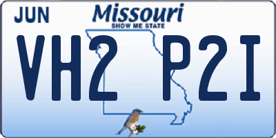 MO license plate VH2P2I