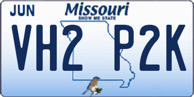 MO license plate VH2P2K