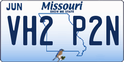MO license plate VH2P2N