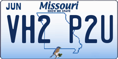 MO license plate VH2P2U