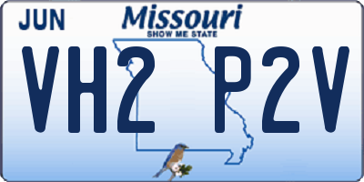 MO license plate VH2P2V