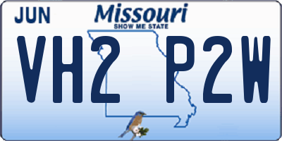 MO license plate VH2P2W