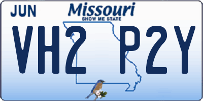 MO license plate VH2P2Y