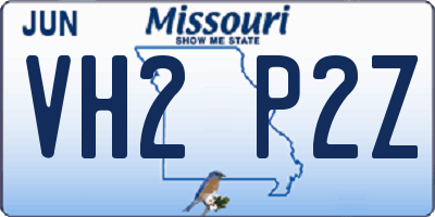 MO license plate VH2P2Z