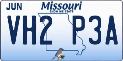 MO license plate VH2P3A