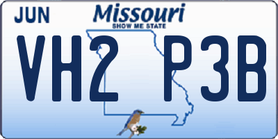 MO license plate VH2P3B