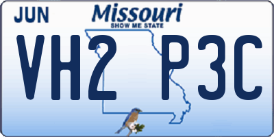 MO license plate VH2P3C