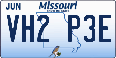 MO license plate VH2P3E