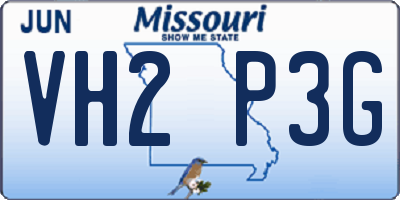 MO license plate VH2P3G