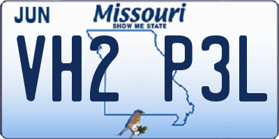MO license plate VH2P3L