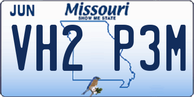 MO license plate VH2P3M