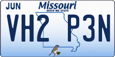 MO license plate VH2P3N