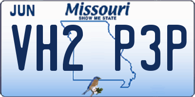 MO license plate VH2P3P