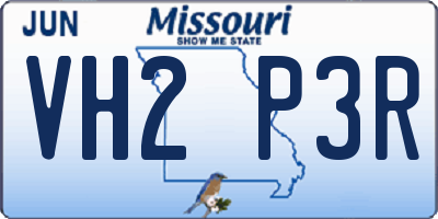 MO license plate VH2P3R