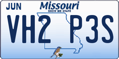 MO license plate VH2P3S