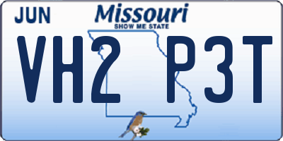 MO license plate VH2P3T