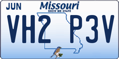MO license plate VH2P3V